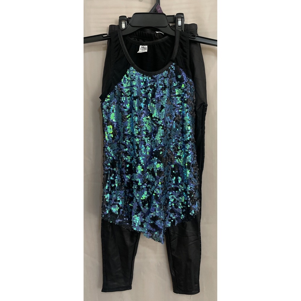A Wish Come True Costume. 2 Piece "Here We‎ Come" New Size SA Sequen Blue Black